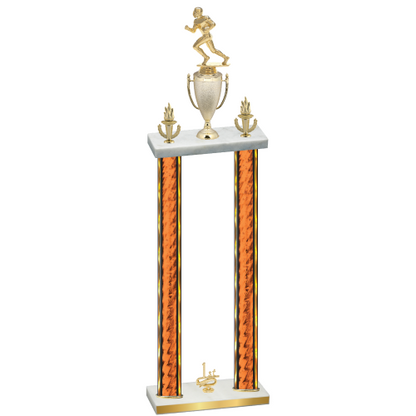 Double Orange Glacier First Place Football Trophy