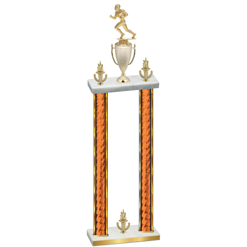 Double Orange Glacier Victory Football Trophy