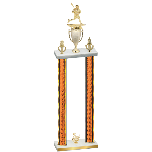 Double Orange Glacier Third Place Lacrosse Trophy