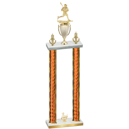 Double Orange Glacier Third Place Lacrosse Trophy