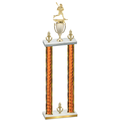Double Orange Glacier Victory Lacrosse Trophy