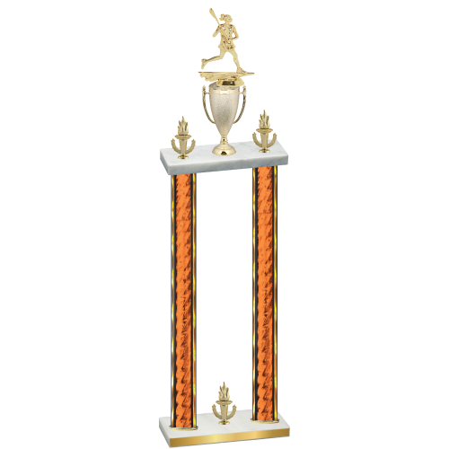 Double Orange Glacier Victory Lacrosse Trophy