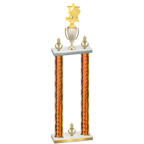 Double Orange Glacier Victory Pickleball Trophy