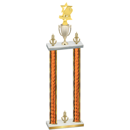 Double Orange Glacier Victory Pickleball Trophy
