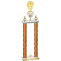 Double Orange Glacier Third Place Pickleball Trophy