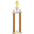 Double Orange Glacier Third Place Pickleball Trophy