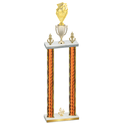 Double Orange Glacier Fourth Place Pickleball Trophy