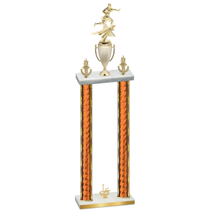 Double Orange Glacier First Place Flag Football Trophy