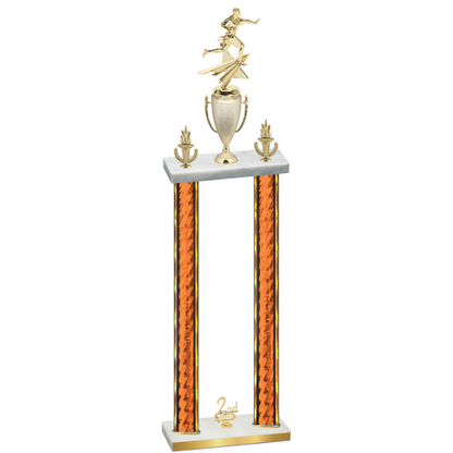 Double Orange Glacier Second Place Flag Football Trophy