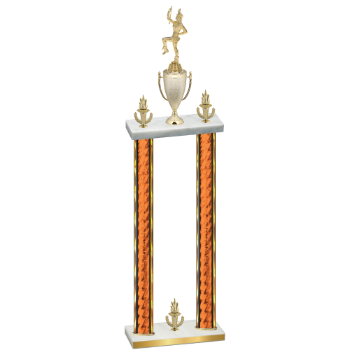 Double Orange Glacier Victory Majorette Trophy
