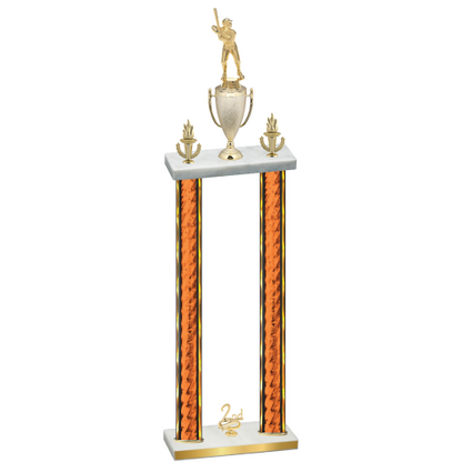 Double Orange Glacier Second Place Baseball Trophy