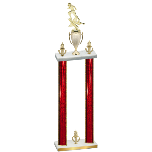 Double Red Glacier Victory Football Trophy