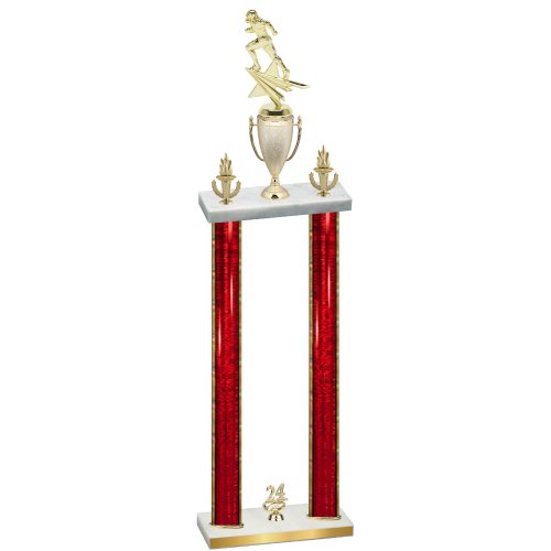 Double Red Glacier Year Football Trophy