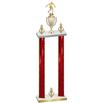 Double Red Glacier Victory Soccer Trophy