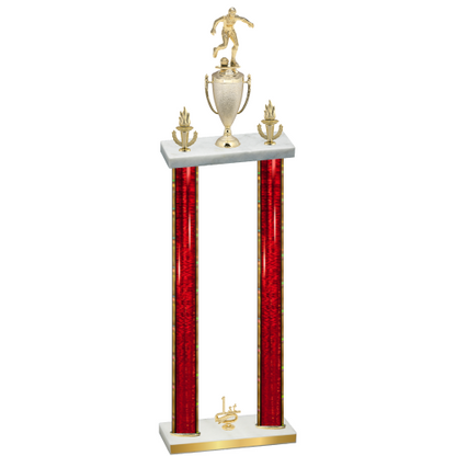 Double Red Glacier First Place Soccer Trophy