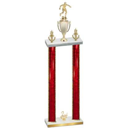 Double Red Glacier Second Place Soccer Trophy