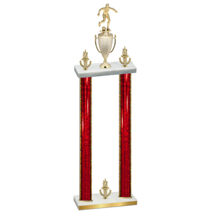 Double Red Glacier Victory Soccer Trophy