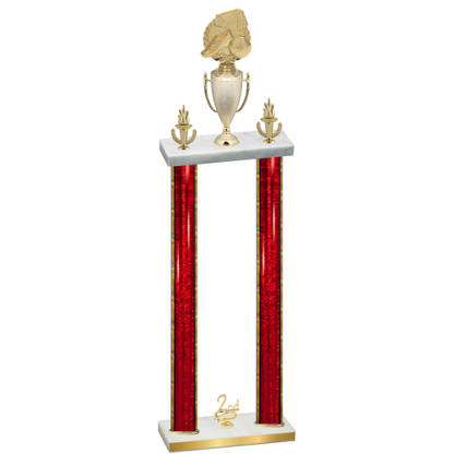 Double Red Glacier Second Place Soccer Trophy