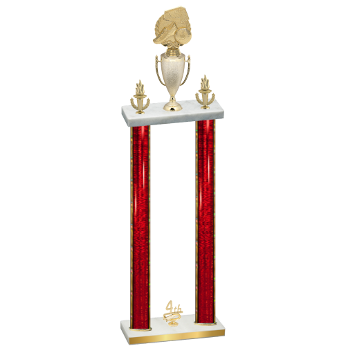 Double Red Glacier Fourth Place Soccer Trophy