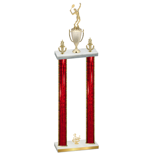 Double Red Glacier Third Place Tennis Trophy