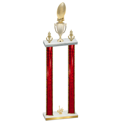 Double Red Glacier First Place Football Trophy