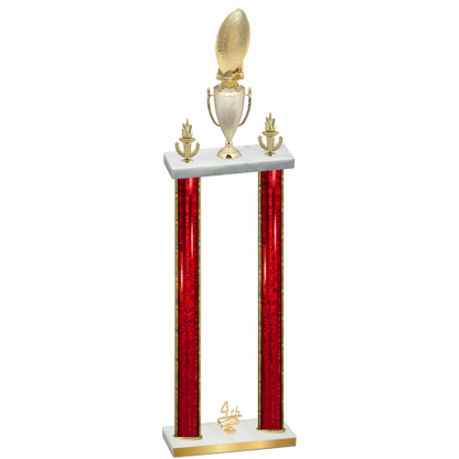Double Red Glacier Fourth Place Football Trophy