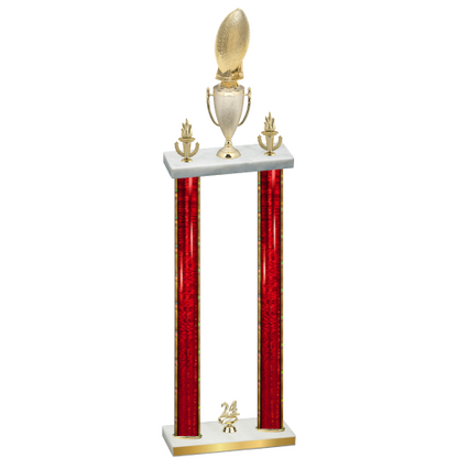 Double Red Glacier Year Football Trophy