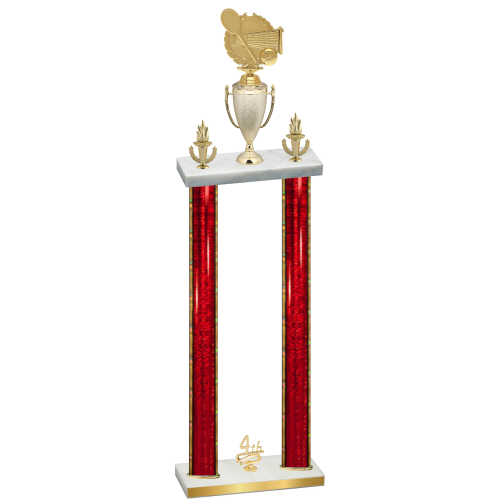 Double Red Glacier Fourth Place Tennis Trophy