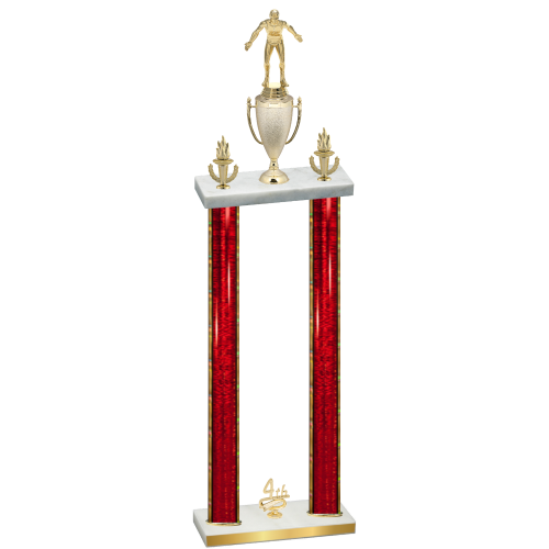 Double Red Glacier Fourth Place Wrestling Trophy