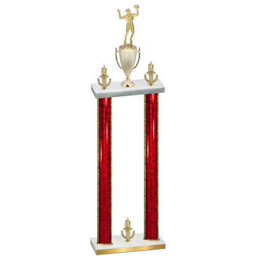 Double Red Glacier Victory Volleyball Trophy