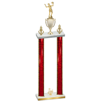 Double Red Glacier Third Place Volleyball Trophy