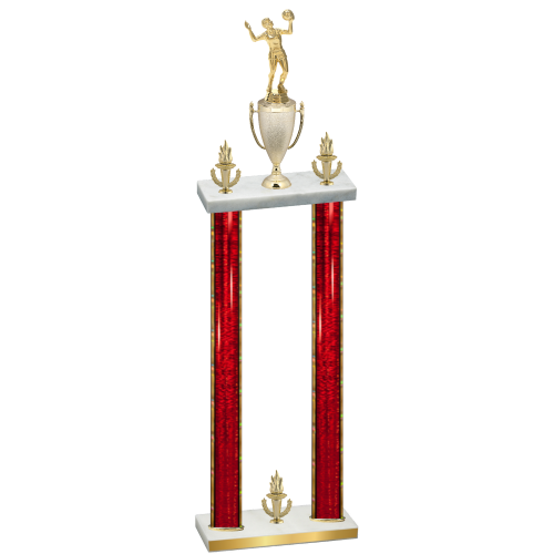 Double Red Glacier Victory Volleyball Trophy