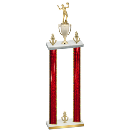 Double Red Glacier Victory Volleyball Trophy