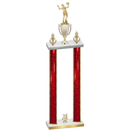 Double Red Glacier Year Volleyball Trophy