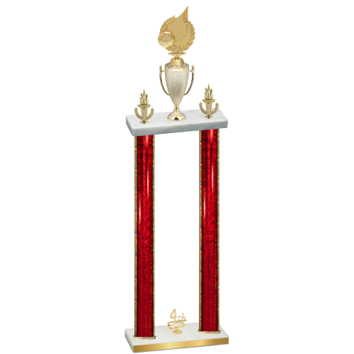 Double Red Glacier Fourth Place Volleyball Trophy