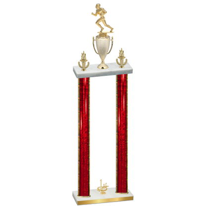 Double Red Glacier First Place Football Trophy