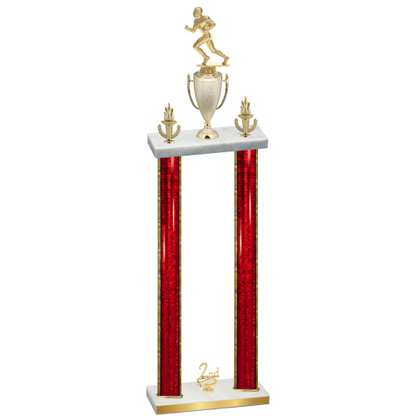 Double Red Glacier Second Place Football Trophy