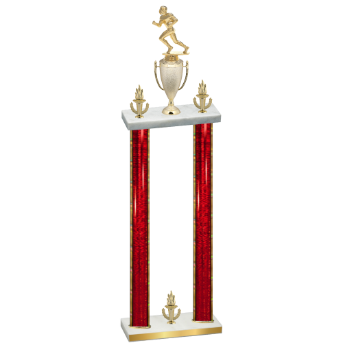 Double Red Glacier Victory Football Trophy