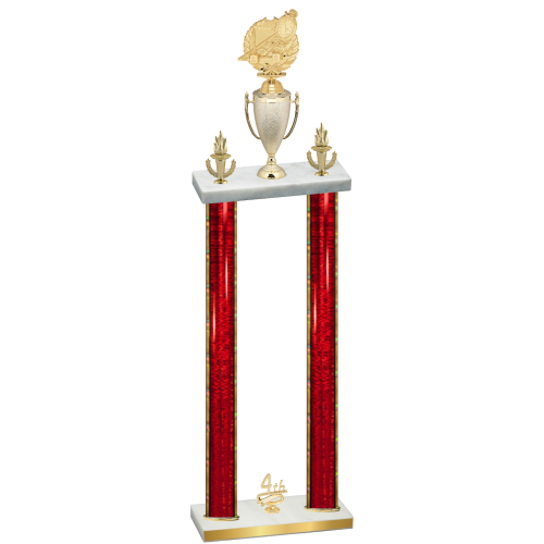 Double Red Glacier Fourth Place Swimming Trophy