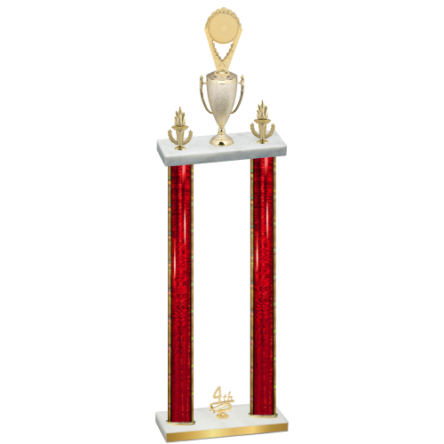 Double Red Glacier Fourth Place Insert Trophy
