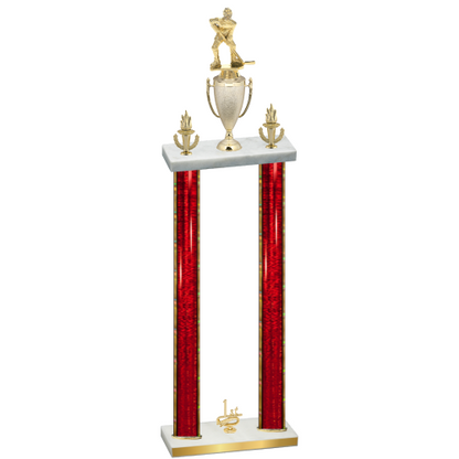 Double Red Glacier First Place Hockey Trophy