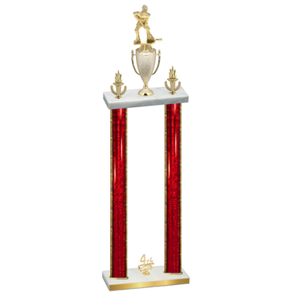 Double Red Glacier Fourth Place Hockey Trophy