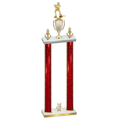 Double Red Glacier Year Hockey Trophy