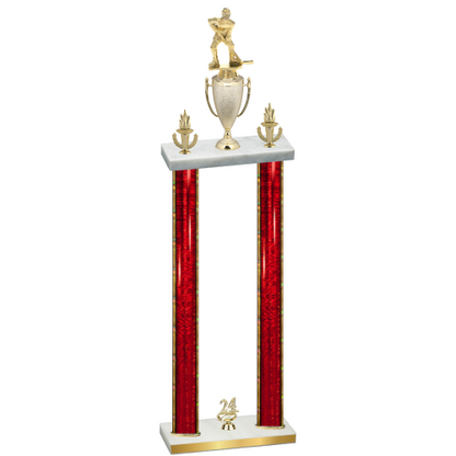 Double Red Glacier Year Hockey Trophy