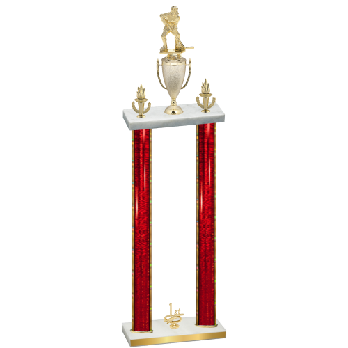 Double Red Glacier First Place Hockey Trophy