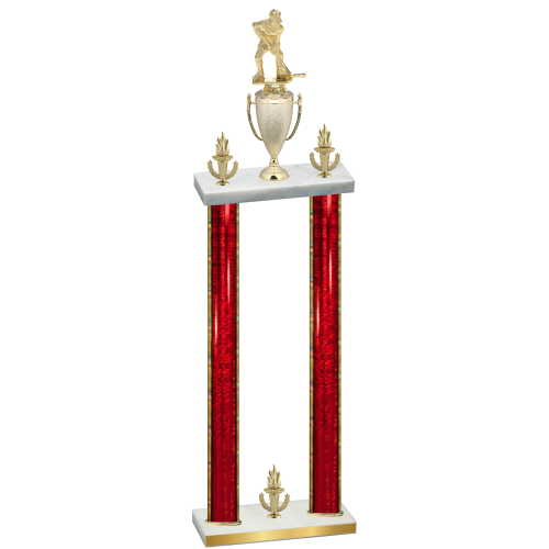 Double Red Glacier Victory Hockey Trophy