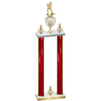 Double Red Glacier Victory Hockey Trophy