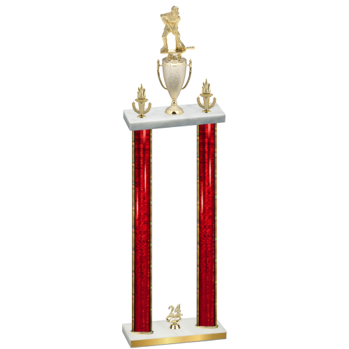 Double Red Glacier Year Hockey Trophy
