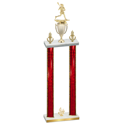 Double Red Glacier Fourth Place Lacrosse Trophy