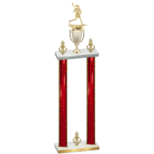 Double Red Glacier Victory Lacrosse Trophy